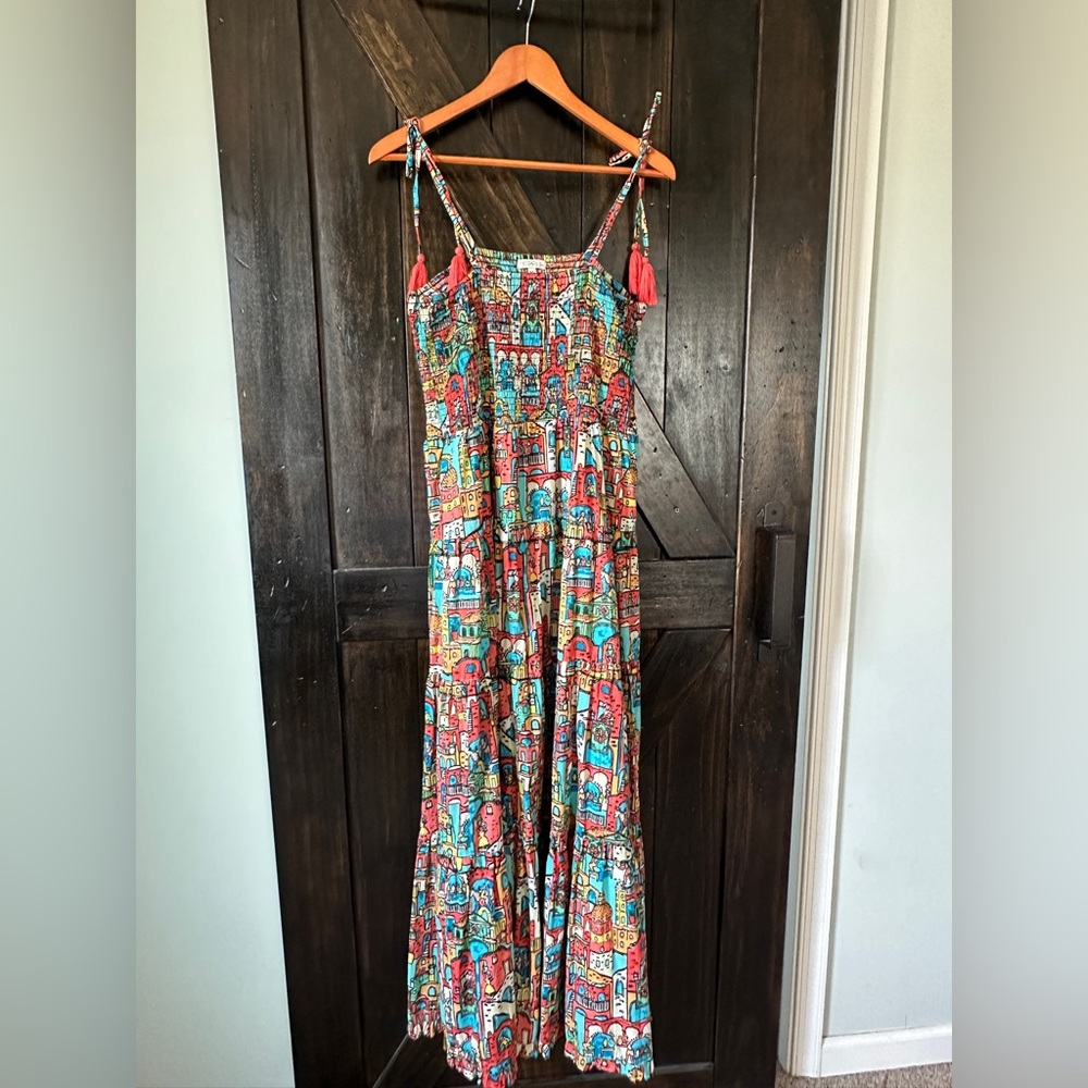 Modaposa Gabriella City Maxi Dress Women’s XL Smocked Cotton Sleeveless